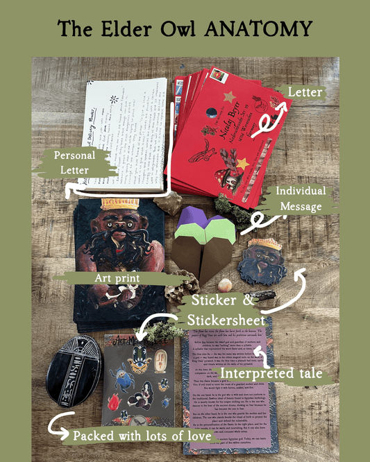 Past Edition: Dwarf - Owl Delivery - your monthly magical art letter - Artmeanspeace