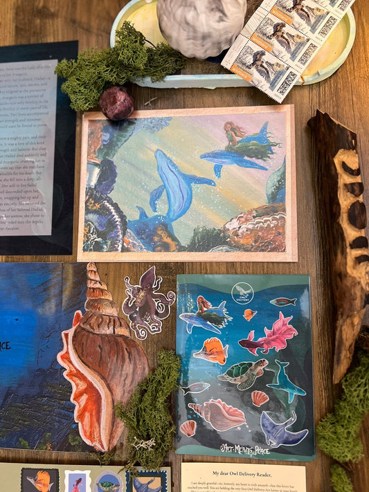 Past Edition: Mermaid - Owl Delivery - your monthly magical art letter - Artmeanspeace