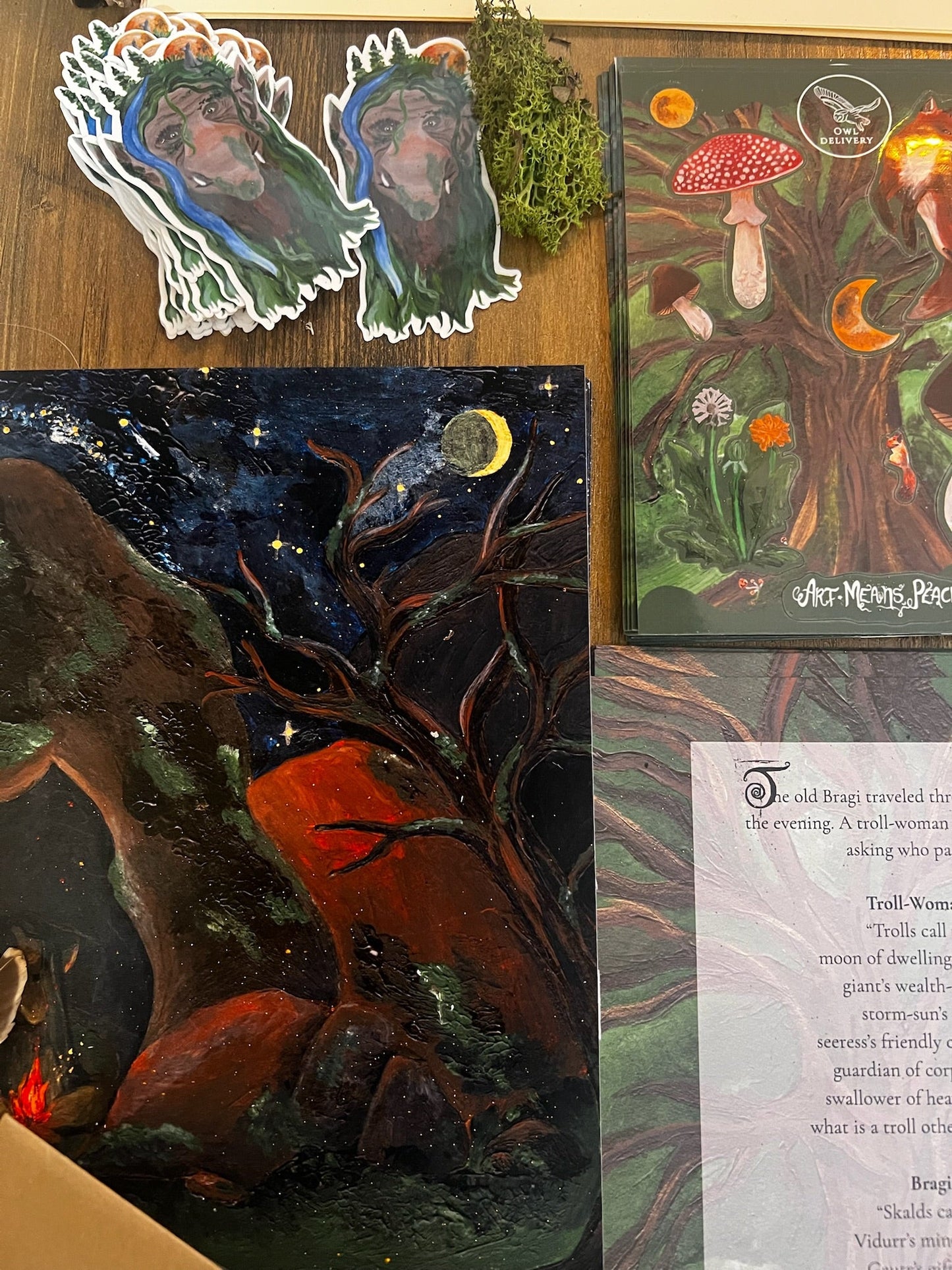 Past Edition: Troll - Owl Delivery - your monthly magical art letter - Artmeanspeace