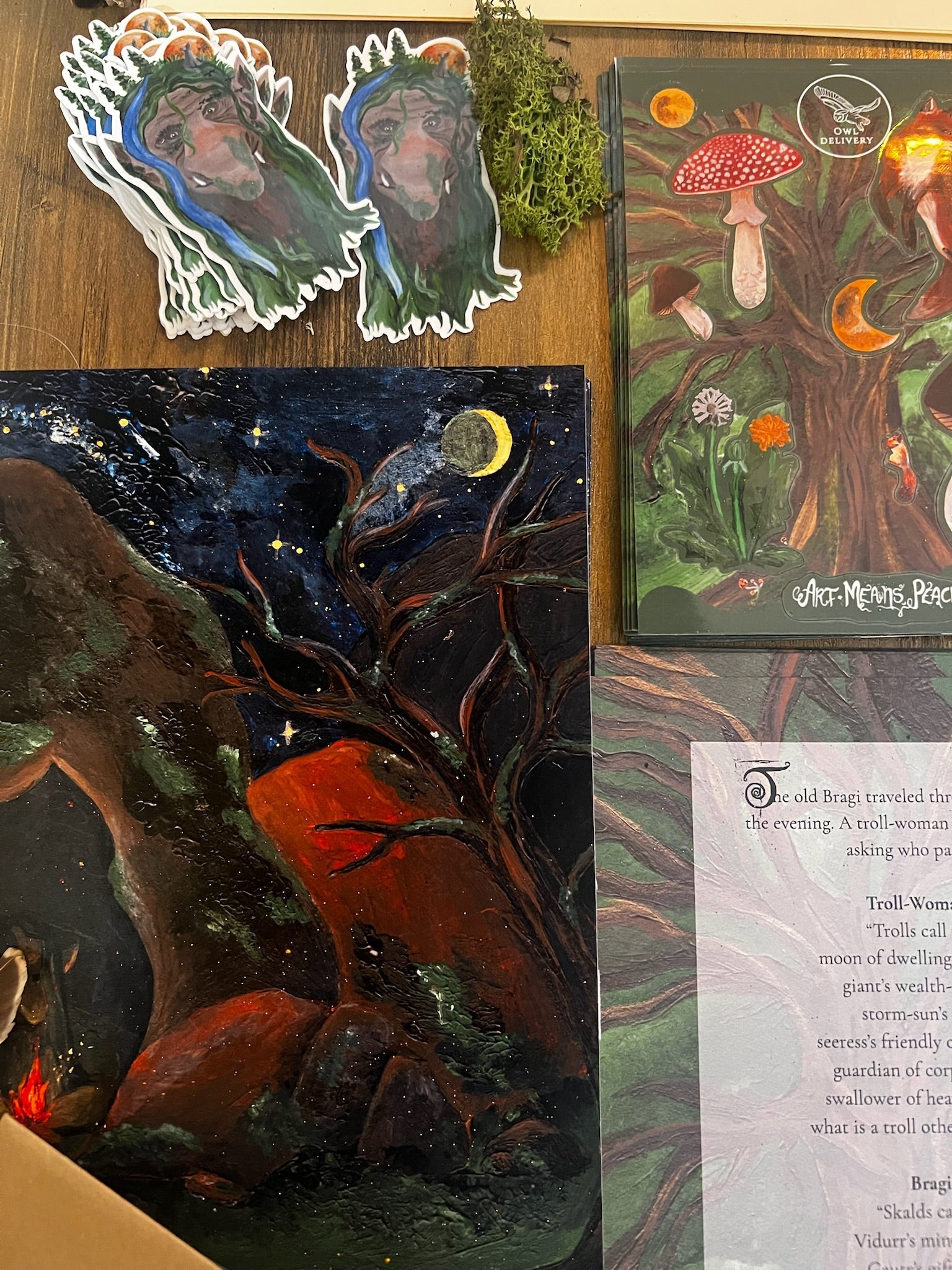 Past Edition: Troll - Owl Delivery - your monthly magical art letter - Artmeanspeace